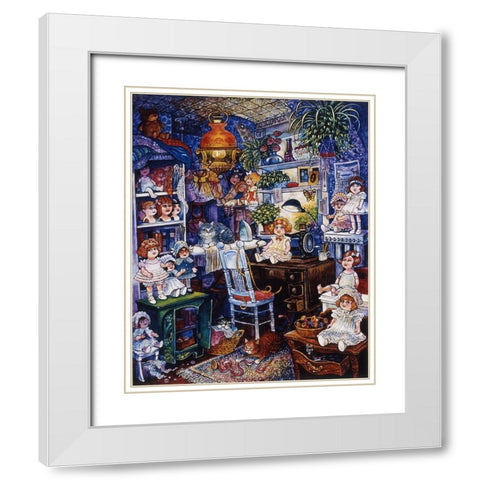 The Doll Room  White Modern Wood Framed Art Print with Double Matting by Bell, Bill