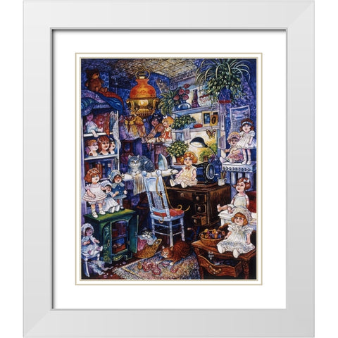 The Doll Room  White Modern Wood Framed Art Print with Double Matting by Bell, Bill