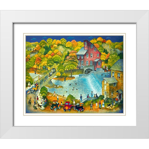 The Old Mill  White Modern Wood Framed Art Print with Double Matting by Bell, Bill