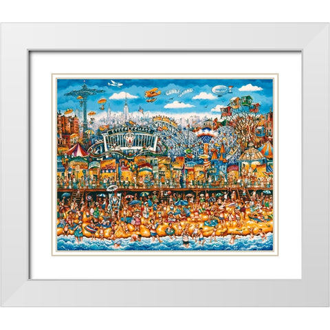 Coney Island White Modern Wood Framed Art Print with Double Matting by Bell, Bill