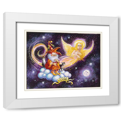 Virgo White Modern Wood Framed Art Print with Double Matting by Bell, Bill