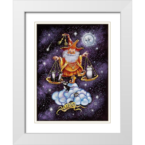 Libra White Modern Wood Framed Art Print with Double Matting by Bell, Bill