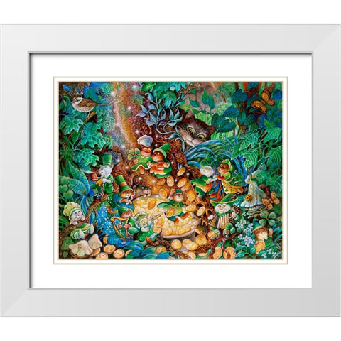 Cats Of Killarney White Modern Wood Framed Art Print with Double Matting by Bell, Bill