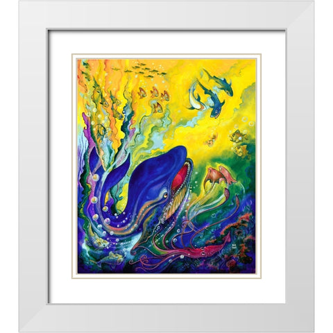 Jonah White Modern Wood Framed Art Print with Double Matting by Bell, Bill
