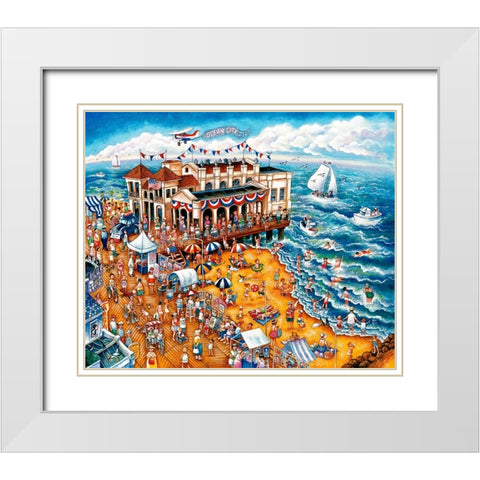 The Music Pier White Modern Wood Framed Art Print with Double Matting by Bell, Bill