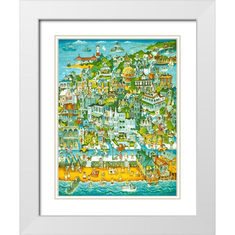 Cape May Summer White Modern Wood Framed Art Print with Double Matting by Bell, Bill