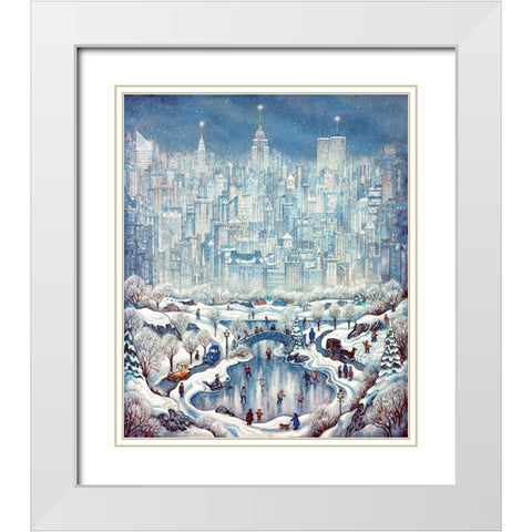 Central Park Snow White Modern Wood Framed Art Print with Double Matting by Bell, Bill