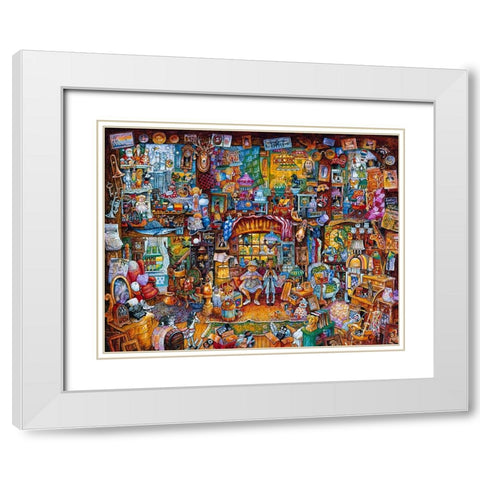 The Antiques White Modern Wood Framed Art Print with Double Matting by Bell, Bill