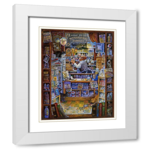 Pharmacist White Modern Wood Framed Art Print with Double Matting by Bell, Bill