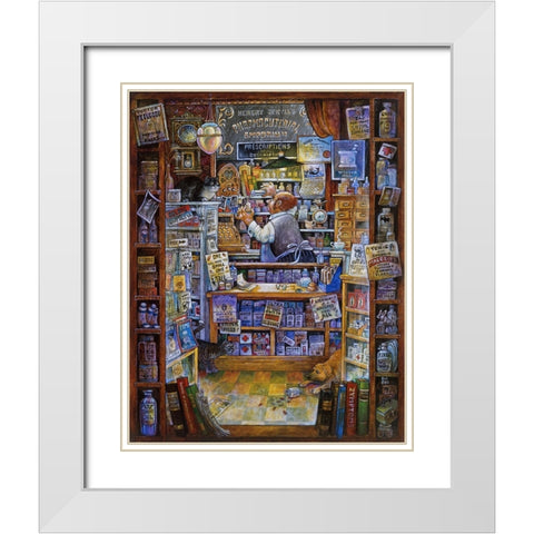 Pharmacist White Modern Wood Framed Art Print with Double Matting by Bell, Bill