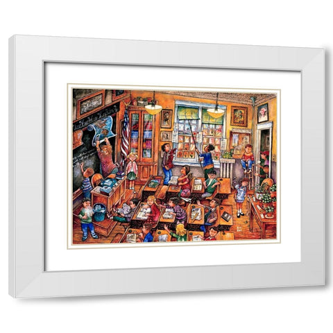 School Room  White Modern Wood Framed Art Print with Double Matting by Bell, Bill