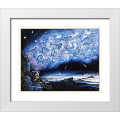 Stargazer White Modern Wood Framed Art Print with Double Matting by Bell, Bill