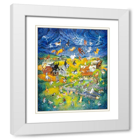 Its Raining Its Pouring White Modern Wood Framed Art Print with Double Matting by Bell, Bill
