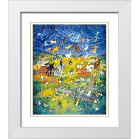 Its Raining Its Pouring White Modern Wood Framed Art Print with Double Matting by Bell, Bill