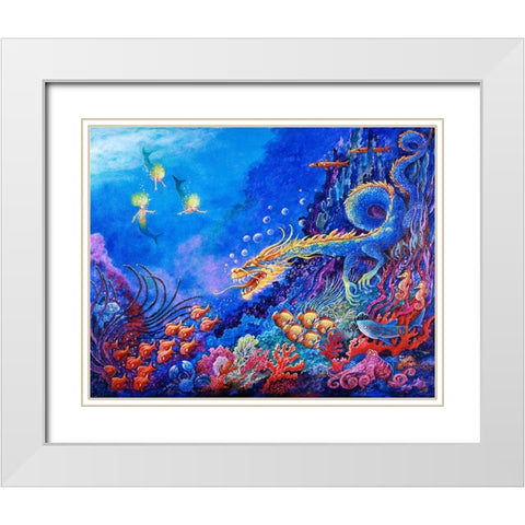 The Sea Dragon White Modern Wood Framed Art Print with Double Matting by Bell, Bill