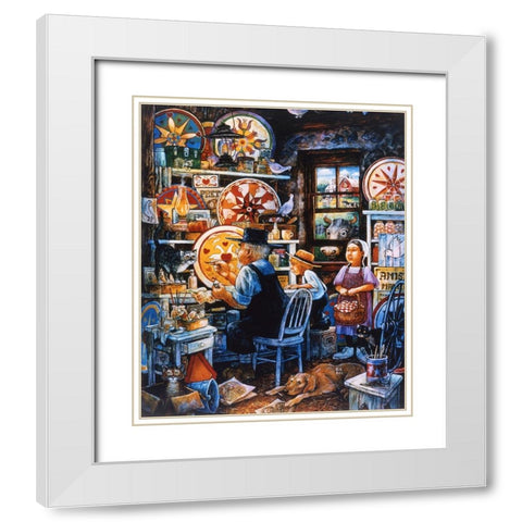 The Distelfink Man  White Modern Wood Framed Art Print with Double Matting by Bell, Bill
