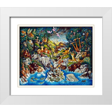 Noahs Quandary White Modern Wood Framed Art Print with Double Matting by Bell, Bill