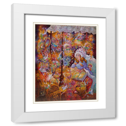 Sugar Plum Fairies White Modern Wood Framed Art Print with Double Matting by Bell, Bill