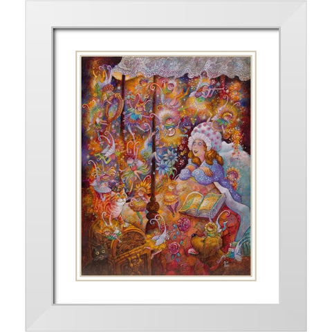 Sugar Plum Fairies White Modern Wood Framed Art Print with Double Matting by Bell, Bill