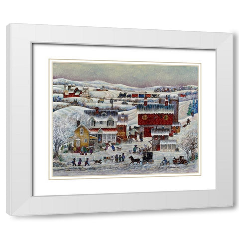 Amish Winter White Modern Wood Framed Art Print with Double Matting by Bell, Bill