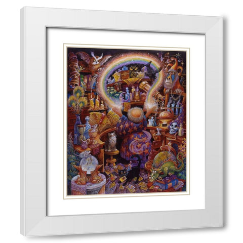 The Rainbow Wizard (Revised) White Modern Wood Framed Art Print with Double Matting by Bell, Bill