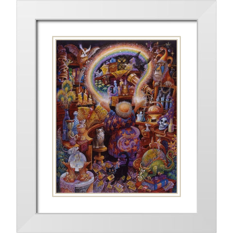 The Rainbow Wizard (Revised) White Modern Wood Framed Art Print with Double Matting by Bell, Bill