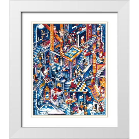 Wizards Castle White Modern Wood Framed Art Print with Double Matting by Bell, Bill