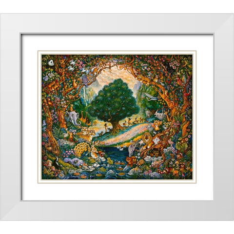Paradise White Modern Wood Framed Art Print with Double Matting by Bell, Bill