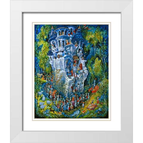 Humptys Castle White Modern Wood Framed Art Print with Double Matting by Bell, Bill