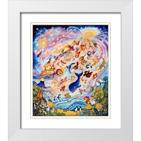 In The Beginning 2  White Modern Wood Framed Art Print with Double Matting by Bell, Bill