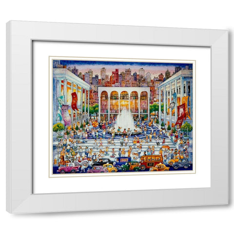 Lincoln Center White Modern Wood Framed Art Print with Double Matting by Bell, Bill