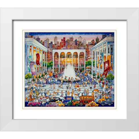 Lincoln Center White Modern Wood Framed Art Print with Double Matting by Bell, Bill