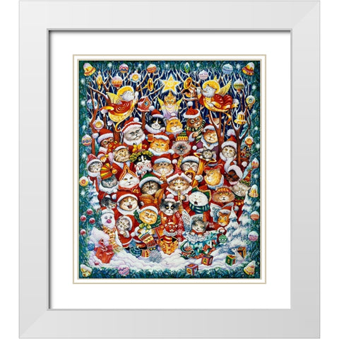 Santa Claws White Modern Wood Framed Art Print with Double Matting by Bell, Bill