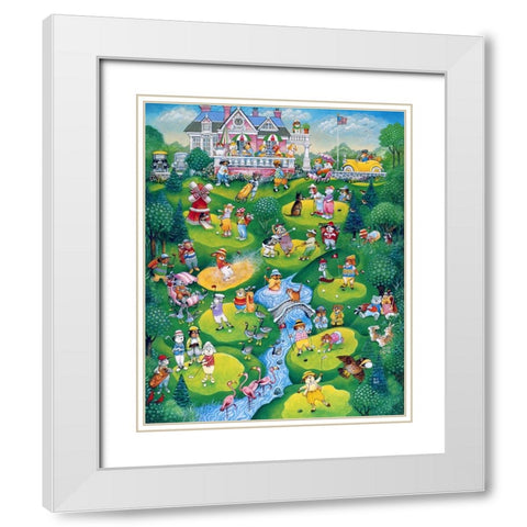 Foreplay White Modern Wood Framed Art Print with Double Matting by Bell, Bill