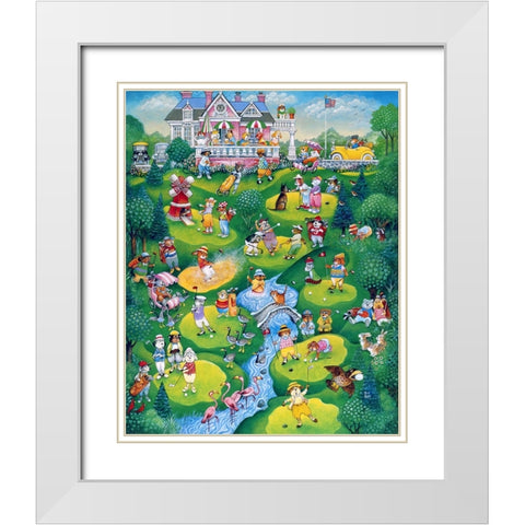 Foreplay White Modern Wood Framed Art Print with Double Matting by Bell, Bill