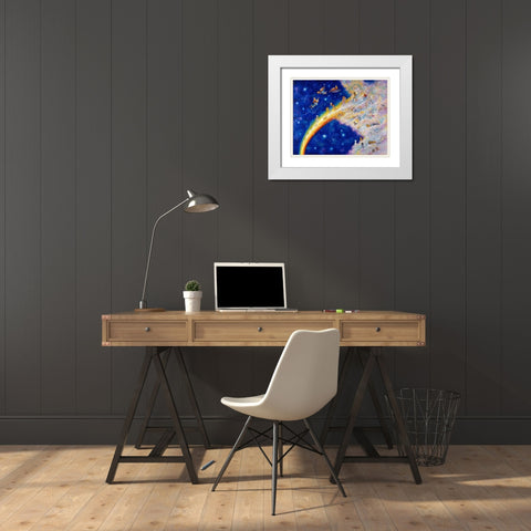 Rainbow Bridge White Modern Wood Framed Art Print with Double Matting by Bell, Bill
