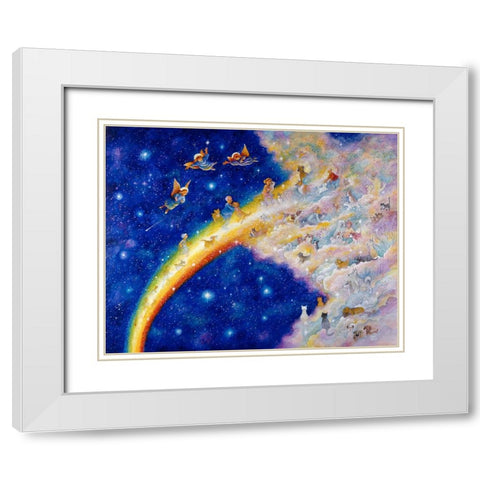 Rainbow Bridge White Modern Wood Framed Art Print with Double Matting by Bell, Bill