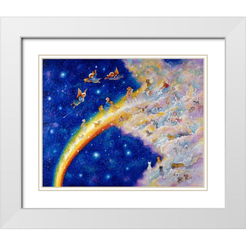 Rainbow Bridge White Modern Wood Framed Art Print with Double Matting by Bell, Bill