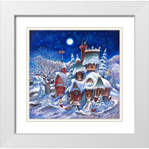 December Snow White Modern Wood Framed Art Print with Double Matting by Bell, Bill