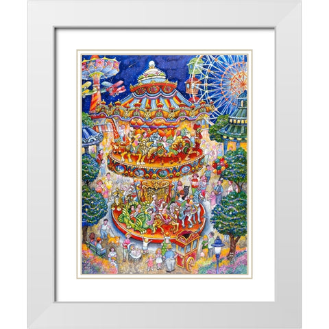 Carousel Dreams White Modern Wood Framed Art Print with Double Matting by Bell, Bill