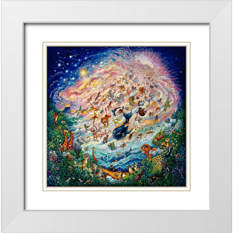 In The Beginning  White Modern Wood Framed Art Print with Double Matting by Bell, Bill