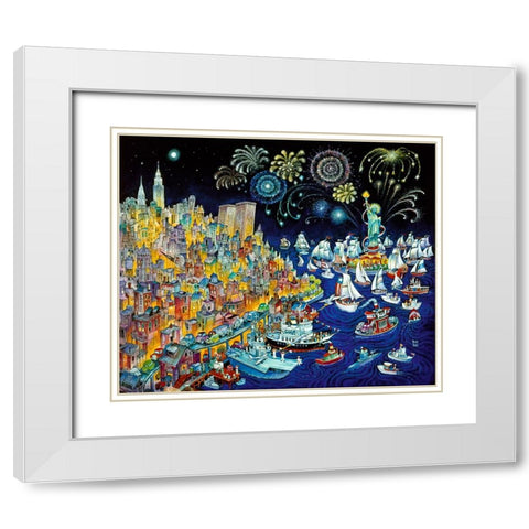 Liberty NYC White Modern Wood Framed Art Print with Double Matting by Bell, Bill
