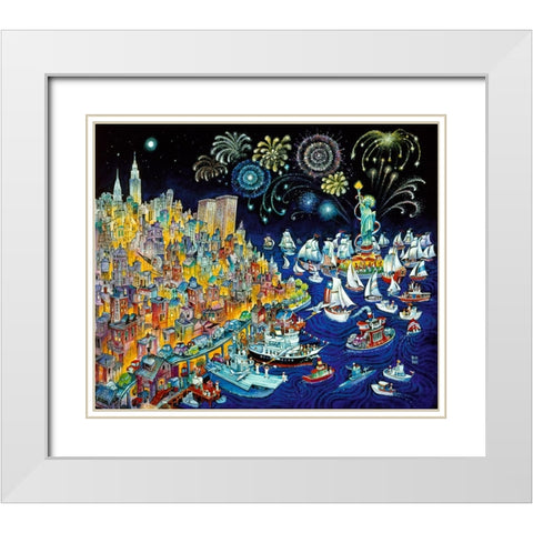Liberty NYC White Modern Wood Framed Art Print with Double Matting by Bell, Bill