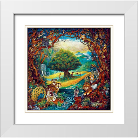 Paradise 2 White Modern Wood Framed Art Print with Double Matting by Bell, Bill
