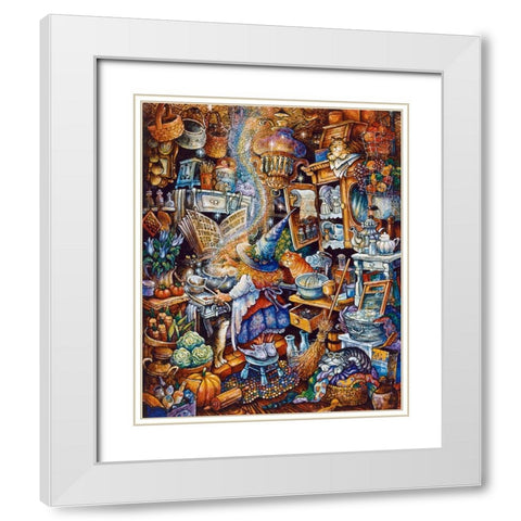 Kitchen Witch 2 White Modern Wood Framed Art Print with Double Matting by Bell, Bill