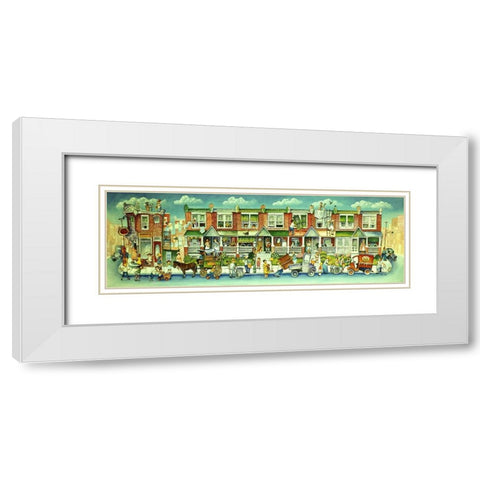 Addison Street White Modern Wood Framed Art Print with Double Matting by Bell, Bill
