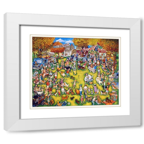Dog Show 2 White Modern Wood Framed Art Print with Double Matting by Bell, Bill