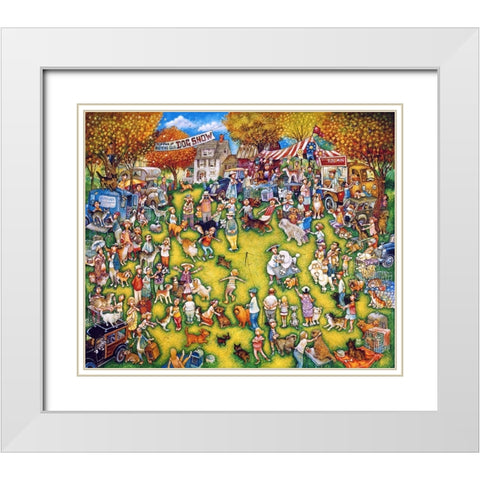 Dog Show 2 White Modern Wood Framed Art Print with Double Matting by Bell, Bill