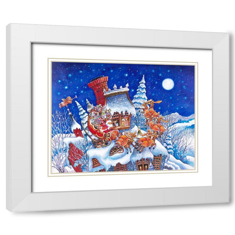 Night B4 A White Modern Wood Framed Art Print with Double Matting by Bell, Bill