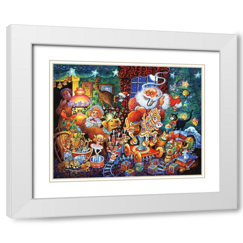 Night B4 F White Modern Wood Framed Art Print with Double Matting by Bell, Bill